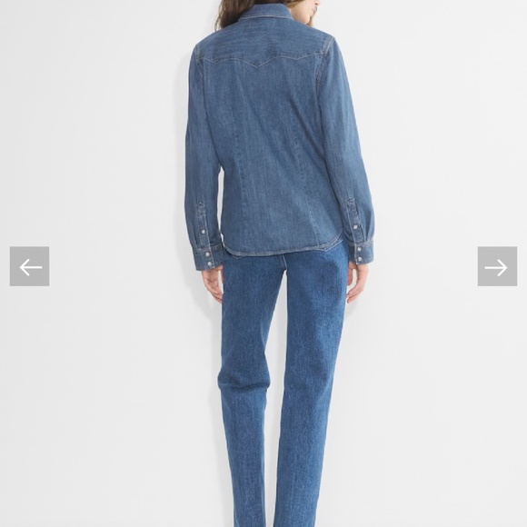 New Denim Forum Aritzia Western Denim Shirt XS - Picture 2 of 6